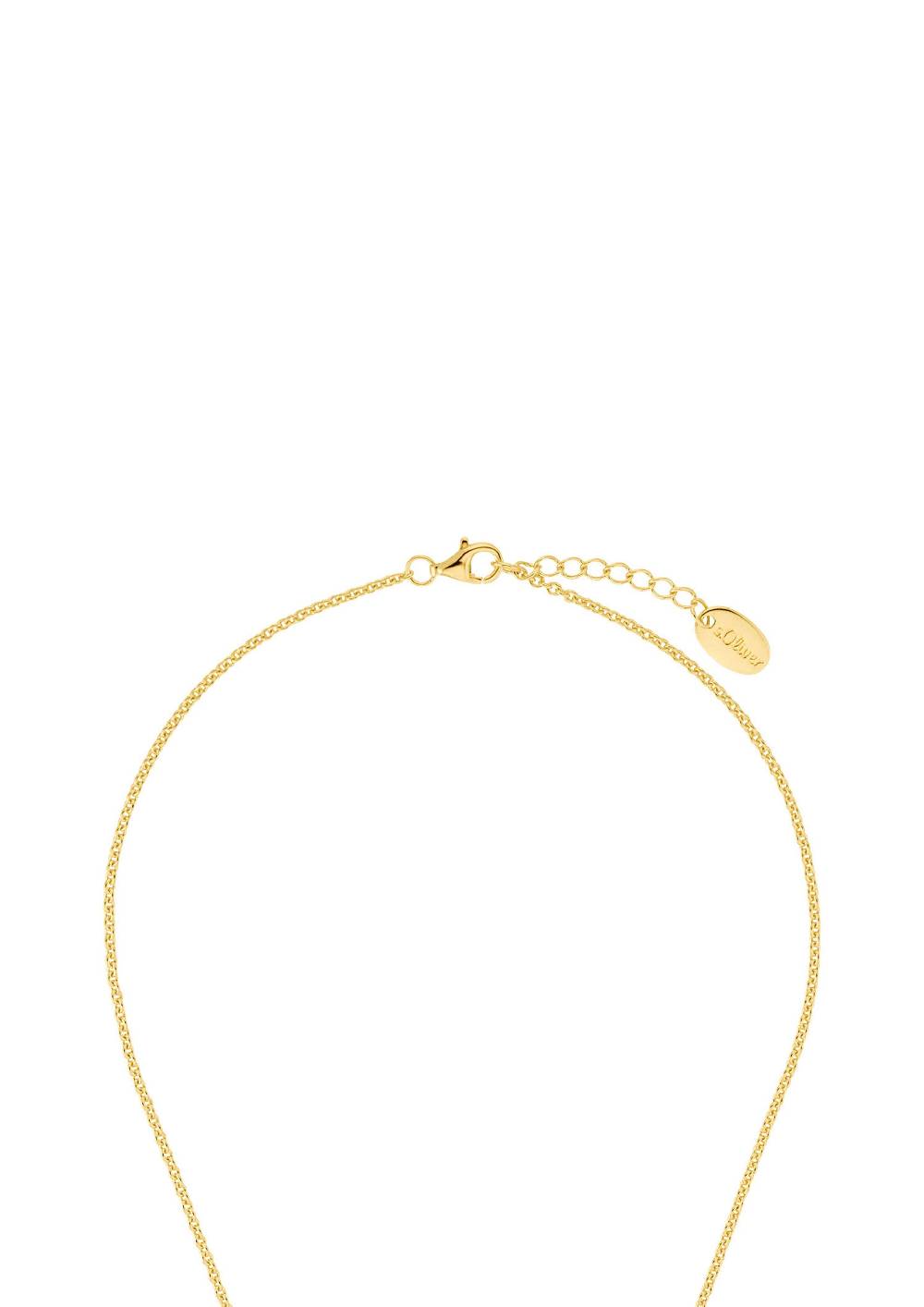 S.Oliver Vergoldete Kette Mit Geschwungenem Anhänger