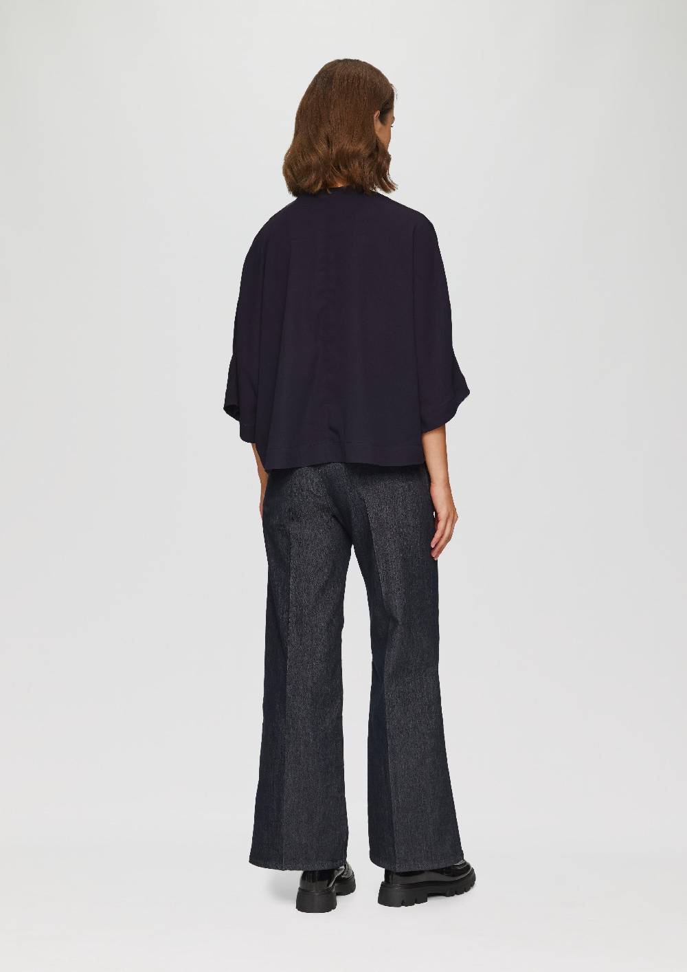 S.Oliver Verkürzte Crêpe-Bluse Im Loose Fit Mit Pailletten