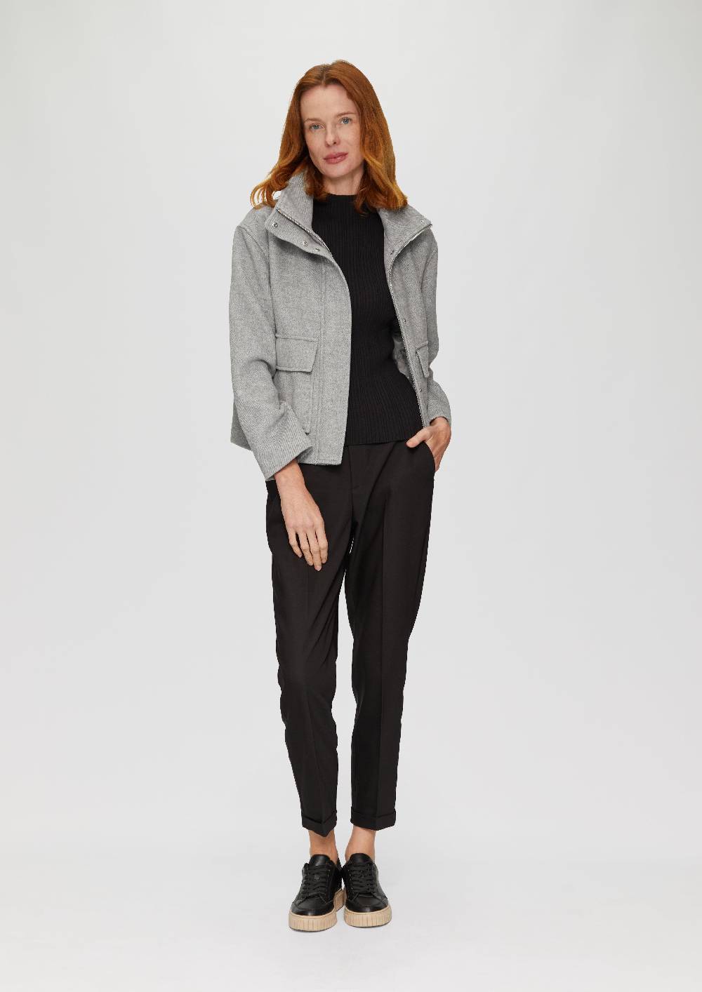 S.Oliver Verkürzte Wolljacke Mit Aufgesetzten Taschen