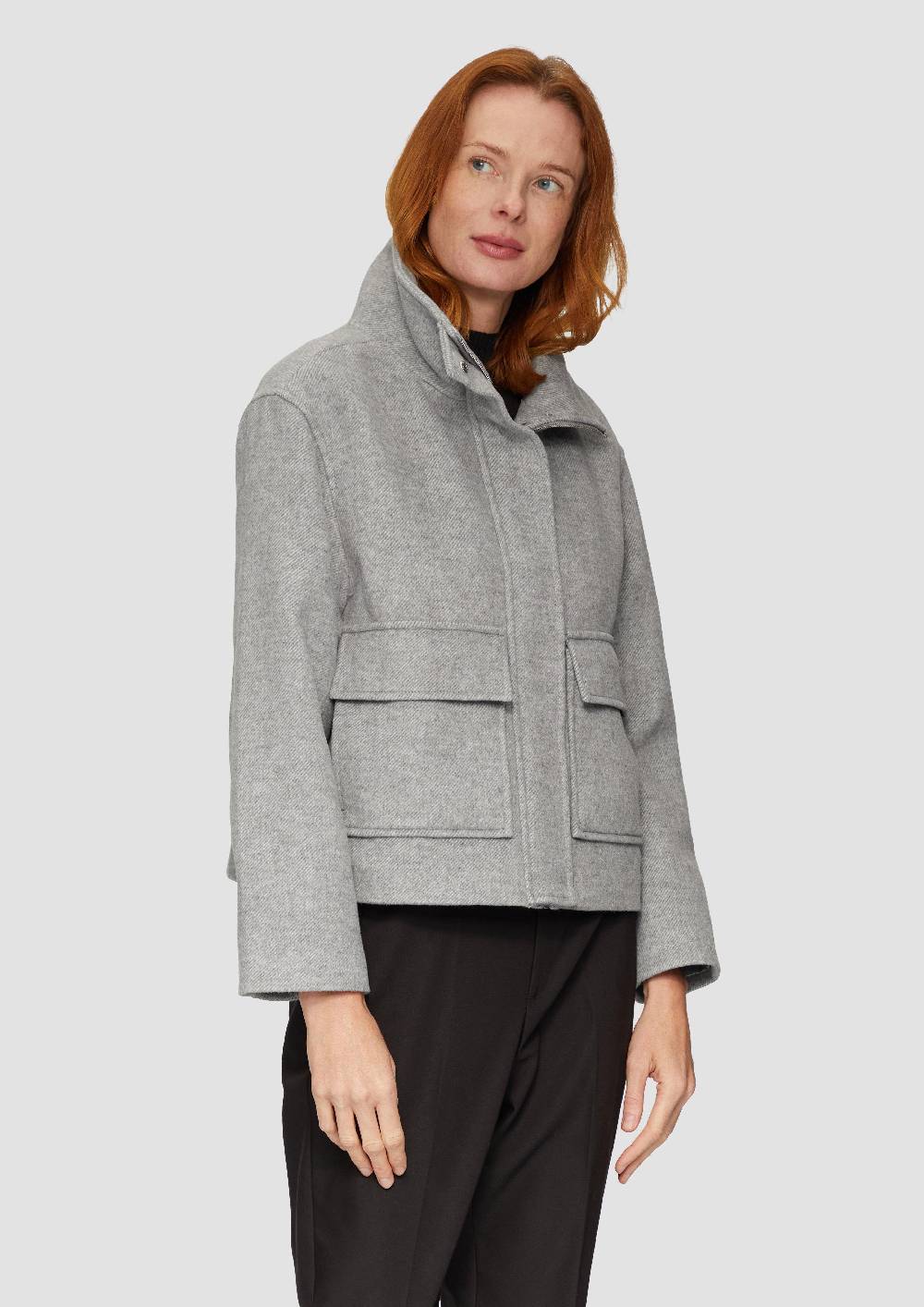 S.Oliver Verkürzte Wolljacke Mit Aufgesetzten Taschen