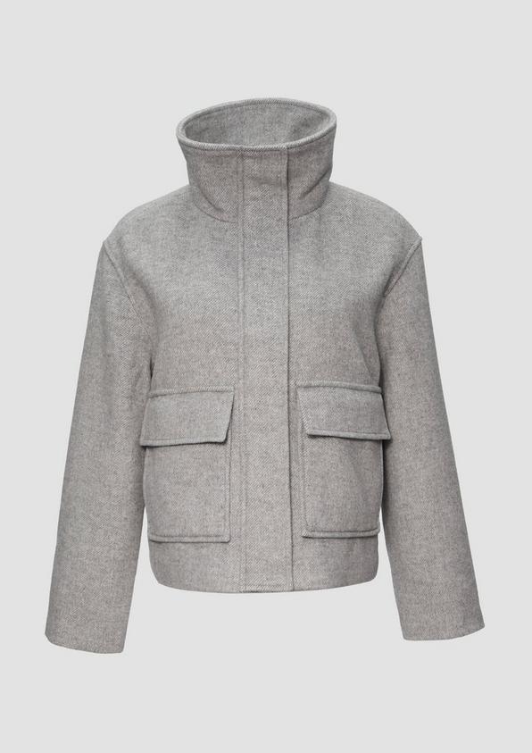 s.Oliver Verkürzte Wolljacke mit aufgesetzten Taschen