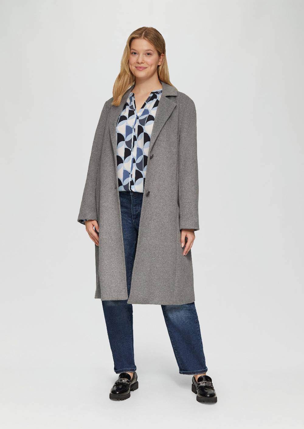 S.Oliver Viskose-Bluse Mit Raffdetails Und All-over-Print