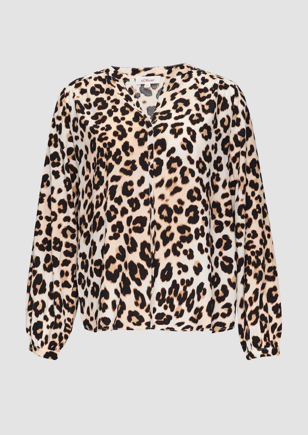 S.Oliver Viskose-Bluse Mit Raffdetails Und All-over-Print