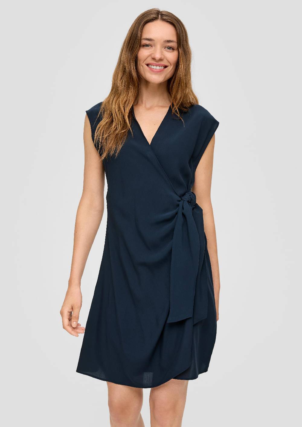 S.Oliver Viskose-Kleid Im Relaxed Fit Mit Knoten-Detail