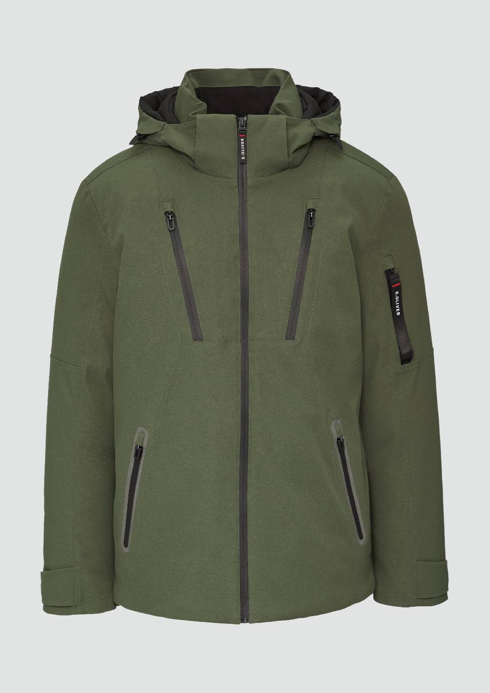 S.Oliver Wasserabweisende Twill-Jacke Mit Kapuze Und Zip-Details