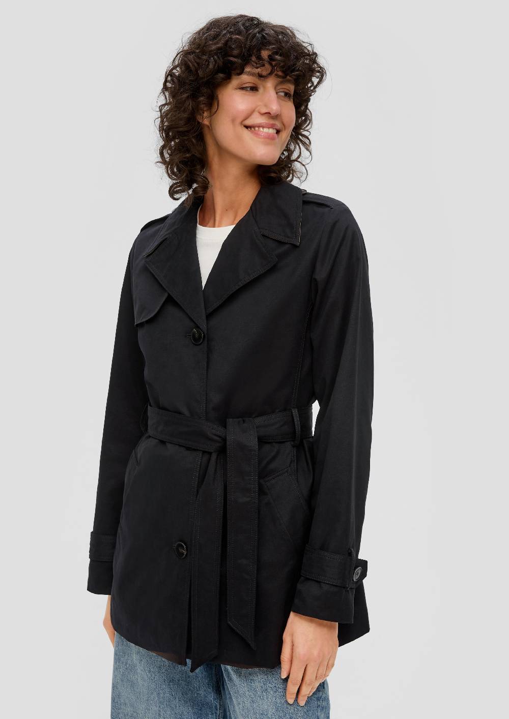 S.Oliver Wasserabweisender Trenchcoat Mit Twillfutter