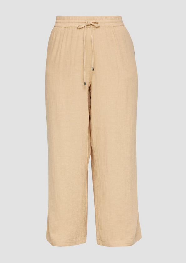 s.Oliver Wide Leg-Hose aus Musselin mit Elastikbund