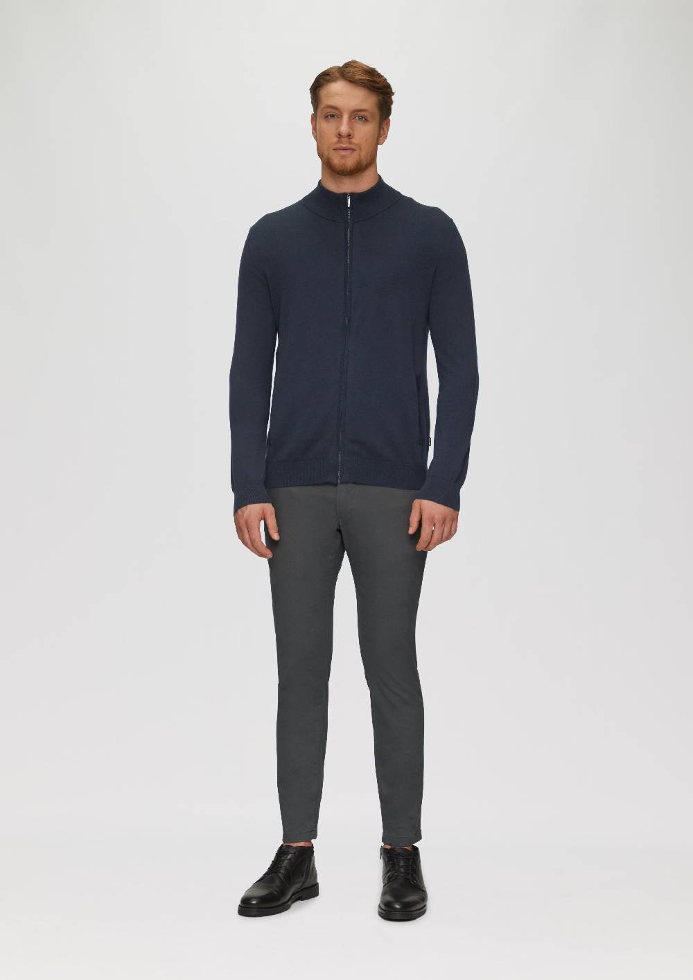 S.Oliver Zip-Jacke Aus Feinem Strick Mit Stehkragen