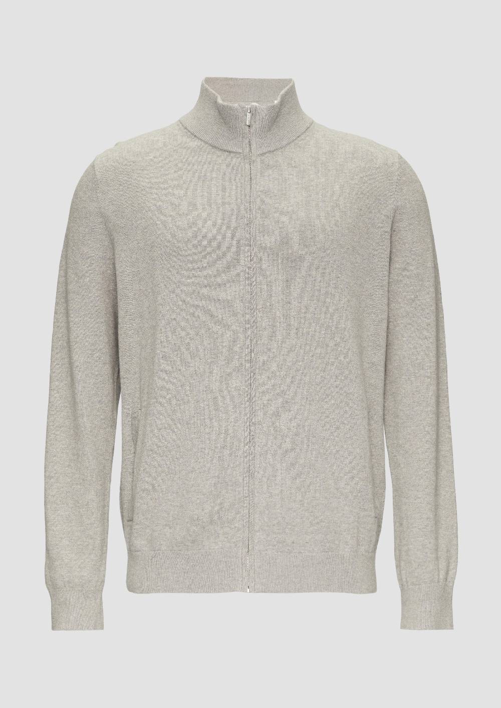 S.Oliver Zip-Jacke Aus Feinem Strick Mit Stehkragen