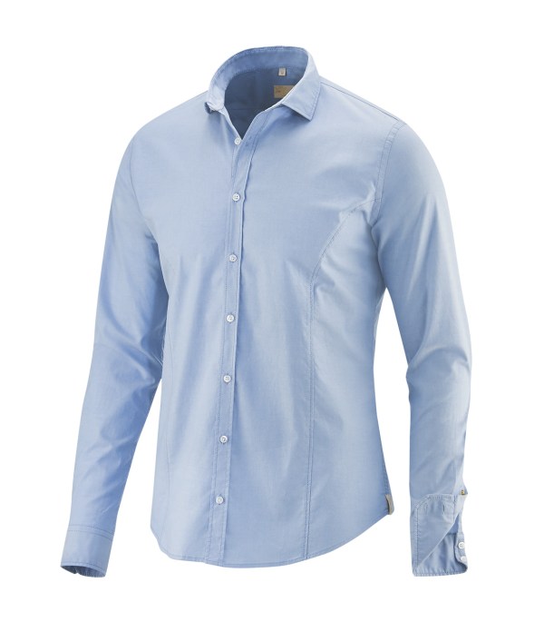 Q1 Manufaktur Q1 Hemd MAIK Comfort Stretch in hellblau verkürzte Hemdlänge