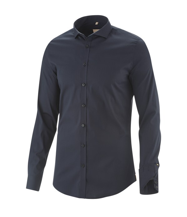 Q1 Manufaktur Q1 Hemd MAIKO Superior Stretch in marine Standard Hemdlänge