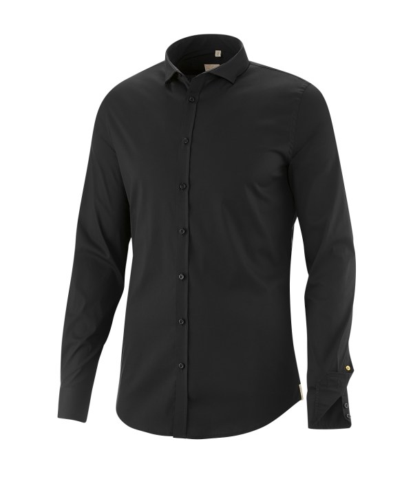 Q1 Manufaktur Q1 Hemd MAIKO Superior Stretch in schwarz Standard Hemdlänge
