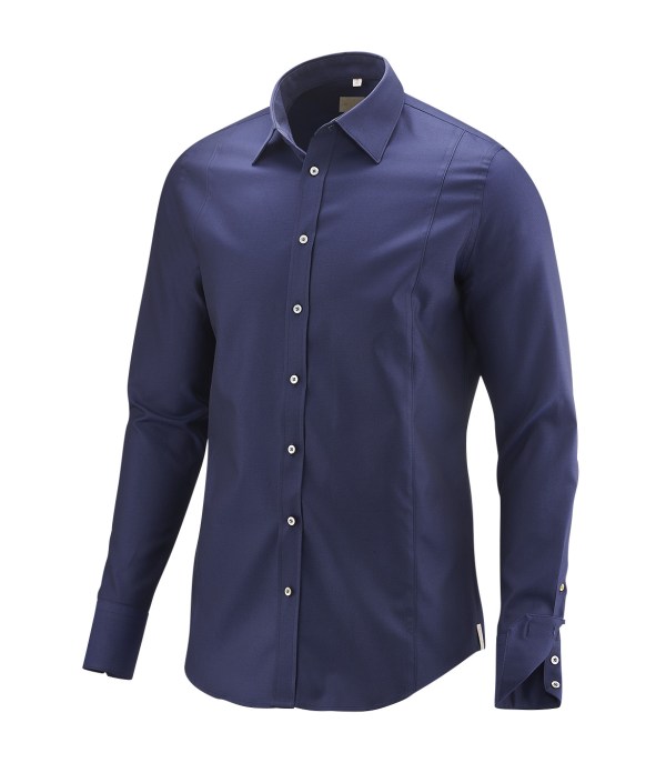 Q1 Manufaktur Q1 Hemd RONNY Premium in marine in Baumwolle Standard Hemdlänge