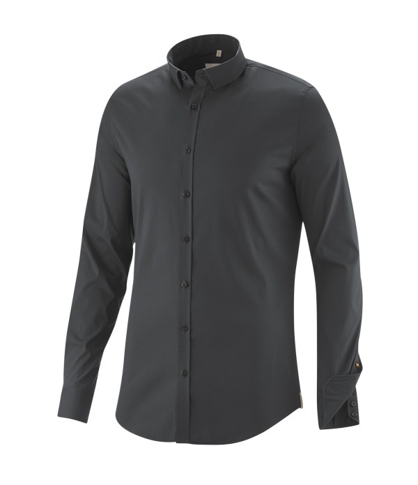 Q1 Manufaktur Q1 Hemd SANDRO Superior Stretch in graphit Standard Hemdlänge