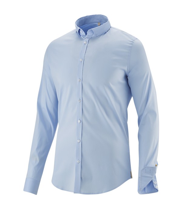 Q1 Manufaktur Q1 Hemd SANDRO Superior Stretch in hellblau Standard Hemdlänge