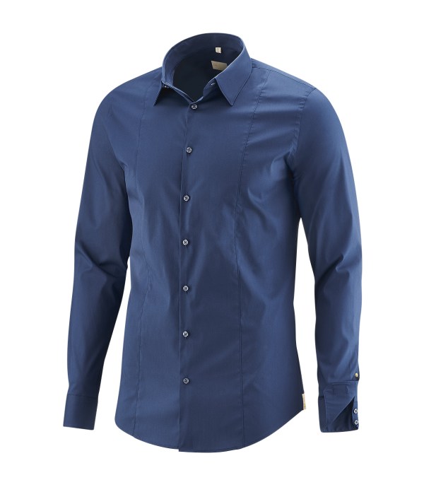 Q1 Manufaktur Q1 Hemd STEPHAN Superior Stretch in dunkelblau Standard Hemdlänge