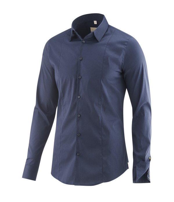 Q1 Manufaktur Q1 Hemd STEPHAN Superior Stretch in marine Standard Hemdlänge