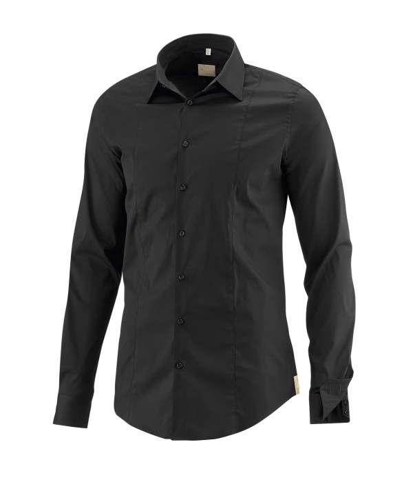 Q1 Manufaktur Q1 Hemd STEPHAN Superior Stretch in schwarz Standard Hemdlänge
