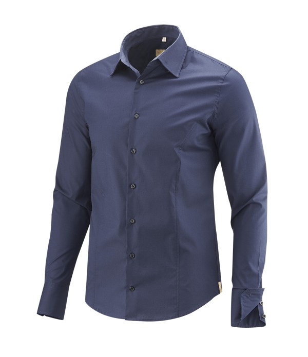 Q1 Manufaktur Q1 Hemd WALTER Comfort Stretch in marine verkürzte Hemdlänge