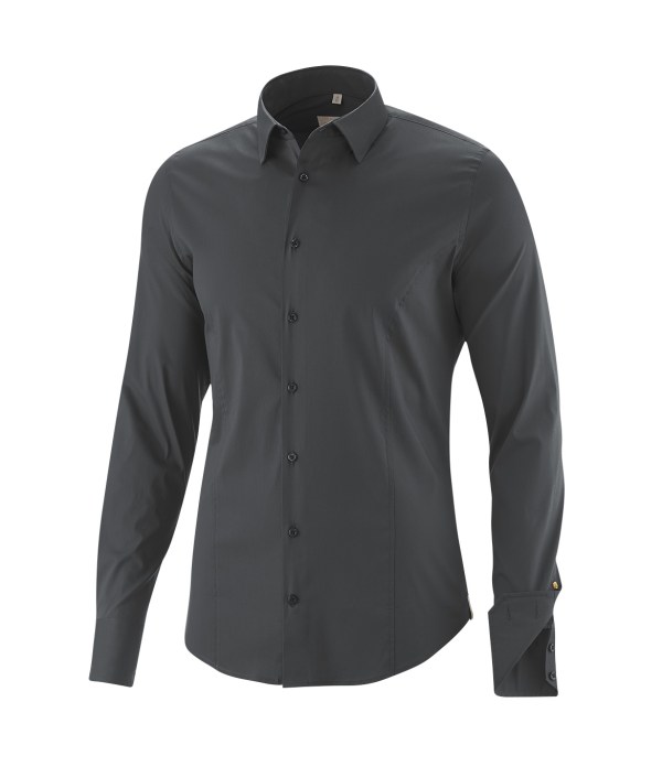 Q1 Manufaktur Q1 Hemd WALTER Superior Stretch in graphit verkürzte Hemdlänge