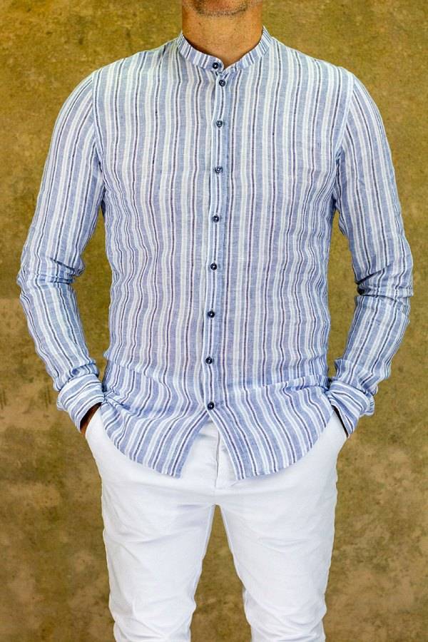 Q1 Manufaktur RENE-Stehkragen verkürzte Hemdlänge