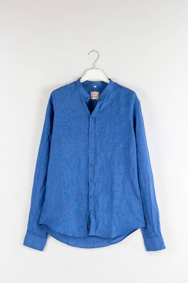 Q1 Manufaktur RENE-Stehkragen Slim Relaxed verkürzte Hemdlänge