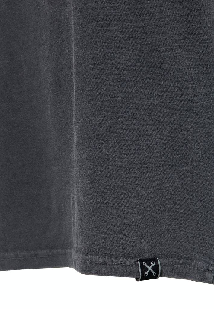 Queen Kerosin Acid Wash Print T-Shirt «Psychedelic Custom Chopper»