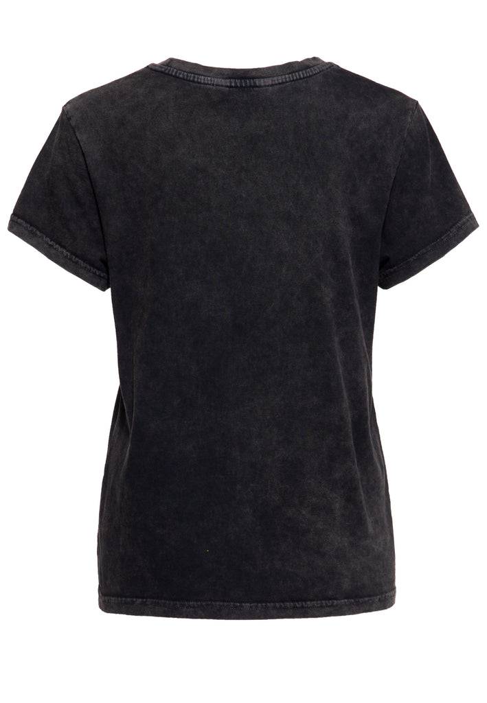 Queen Kerosin Acid Washed Boyfriend T-Shirt «Not Your Playbunny»