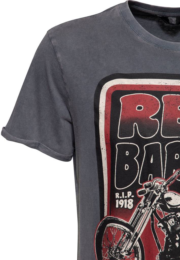 Queen Kerosin Acid Washed T-Shirt «Red Baron Speedshop»