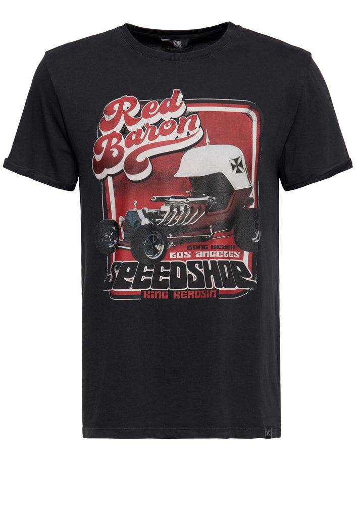 Queen Kerosin Acidwash T-Shirt «Red Baron Long Beach»