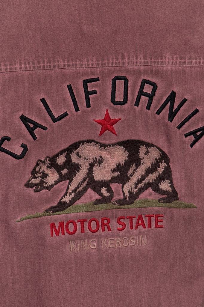 Queen Kerosin Authentisches Langarmhemd «California Bear»