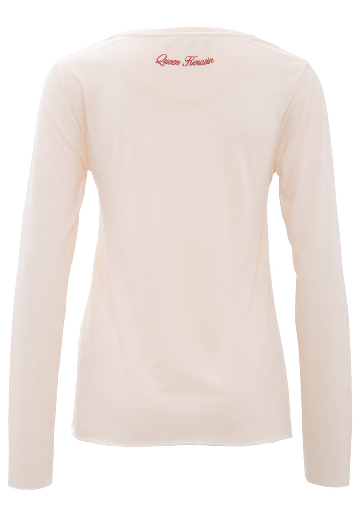 Queen Kerosin Basic Longsleeve Mit Offenen Abschlüssen Und Logo Stickerei