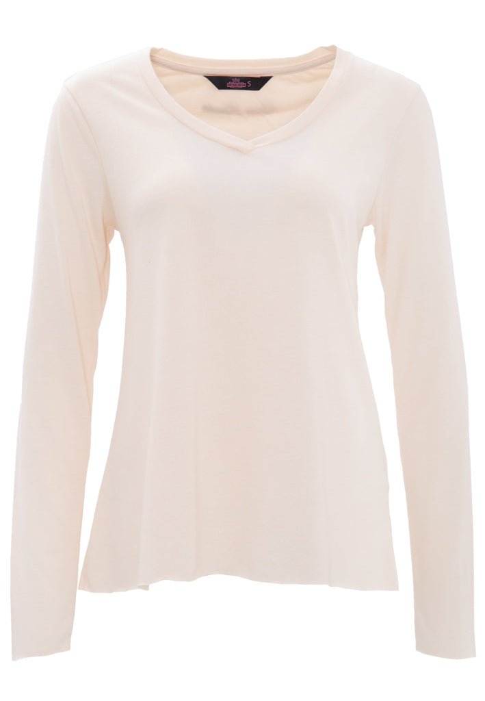 Queen Kerosin Basic Longsleeve mit offenen Abschlüssen und Logo Stickerei