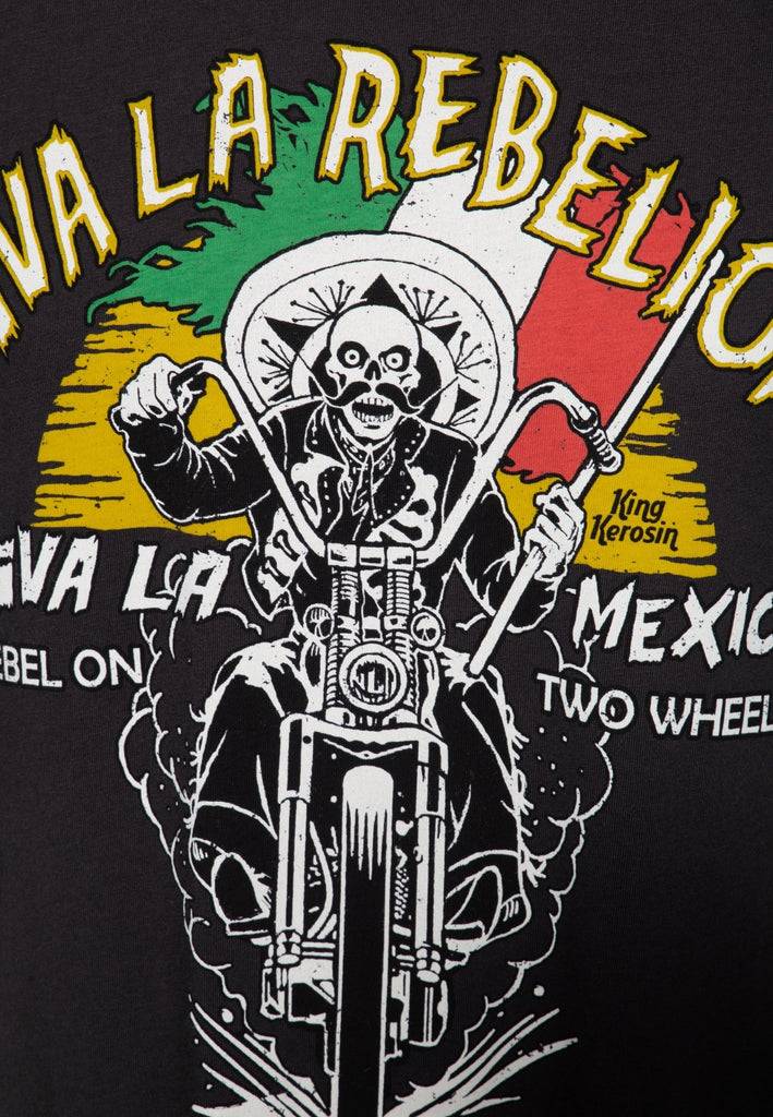 Queen Kerosin Basic T-Shirt Aus Baumwolle Mit Print «Viva La Rebelion»