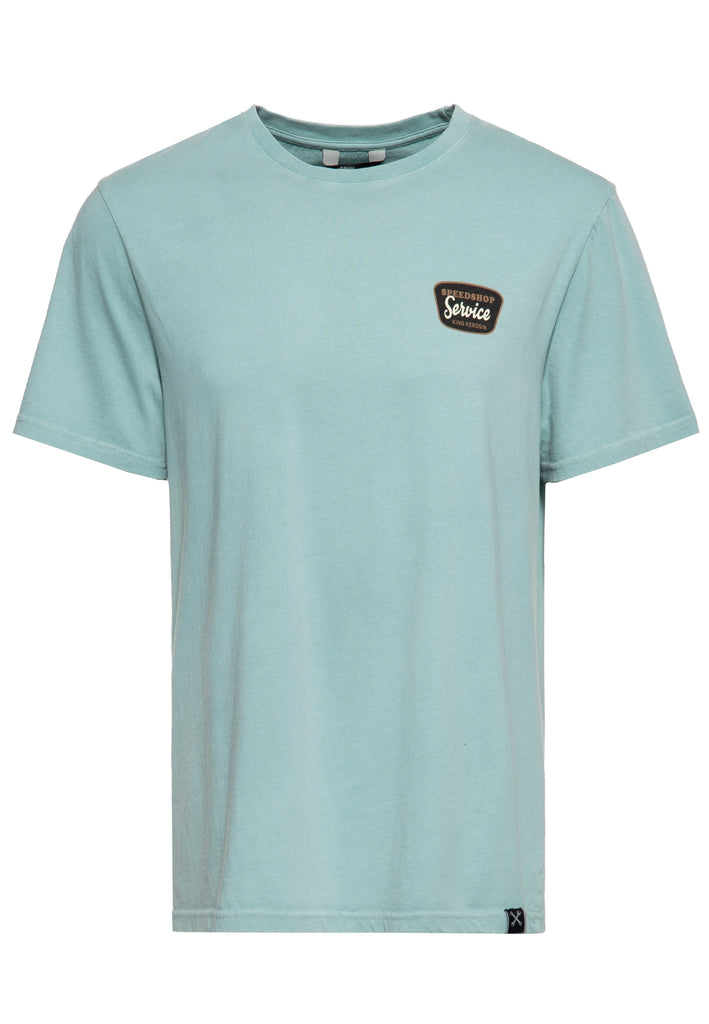 Queen Kerosin Classic T-Shirt Acid Washed Print «Detroit Motor Service»