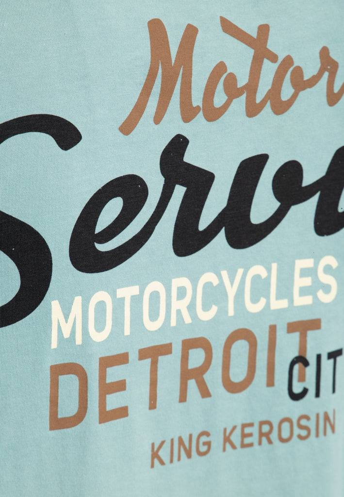 Queen Kerosin Classic T-Shirt Acid Washed Print «Detroit Motor Service»
