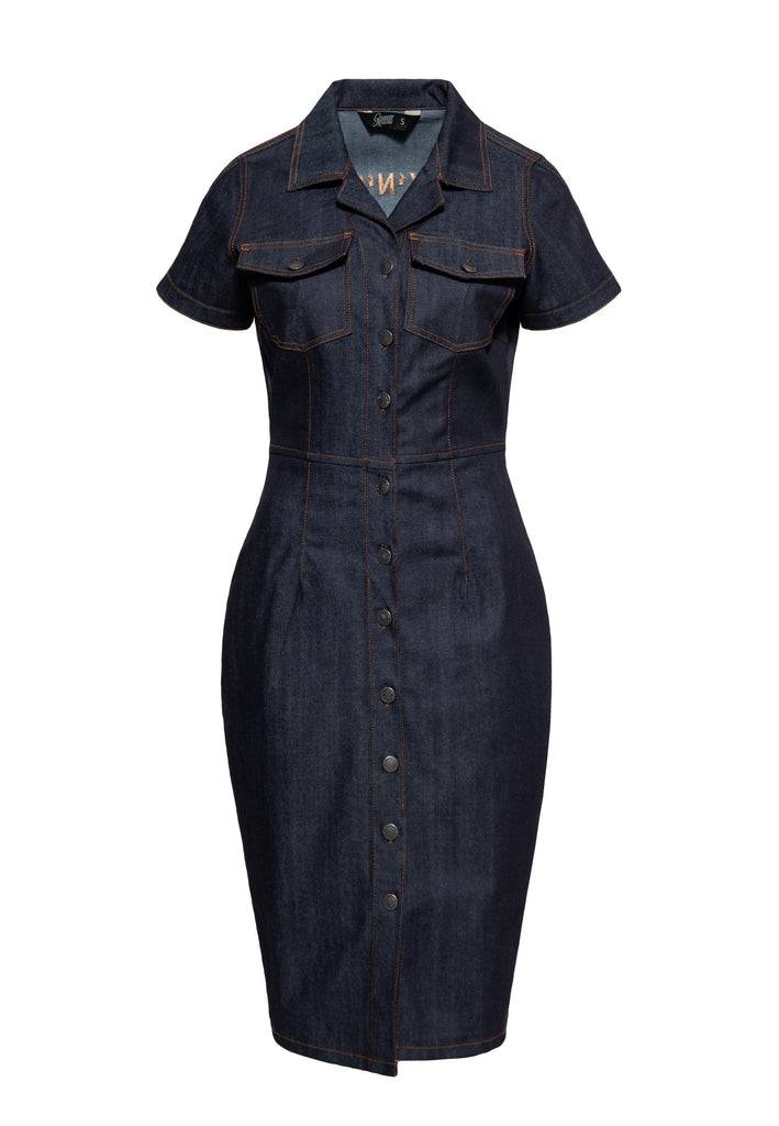 Queen Kerosin Denim Etuikleid «Rock'N'Roll Rebel Queens»