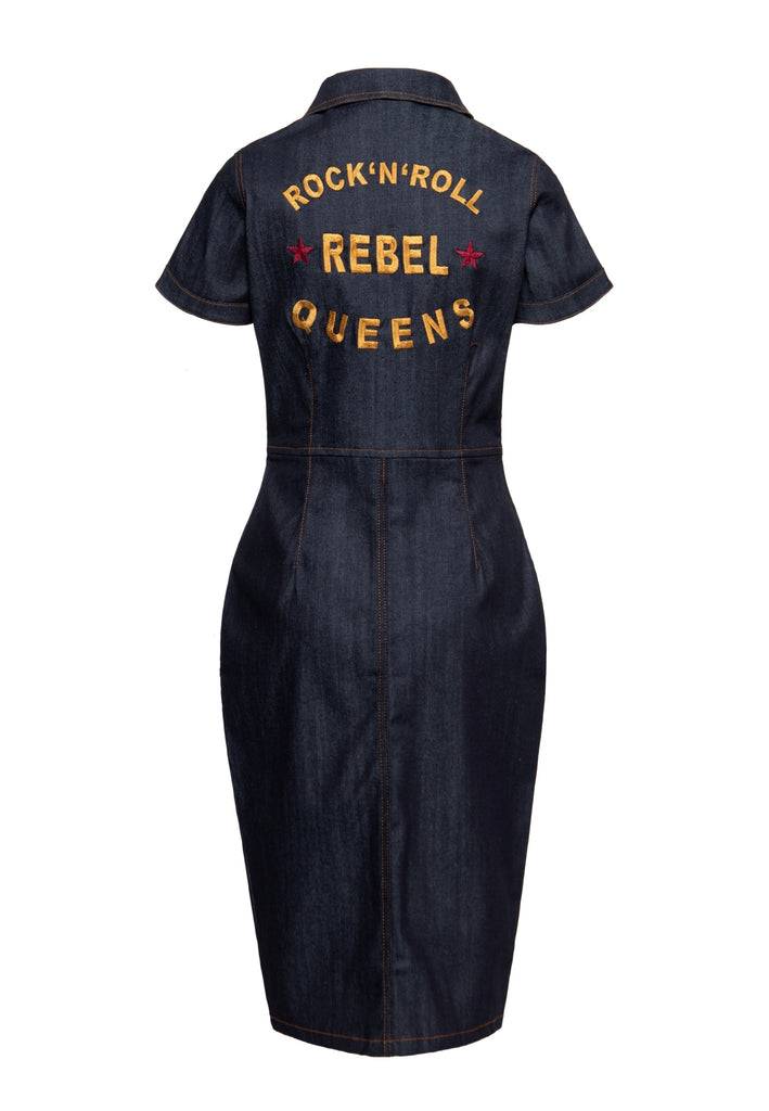 Queen Kerosin Denim Etuikleid «Rock'N'Roll Rebel Queens»