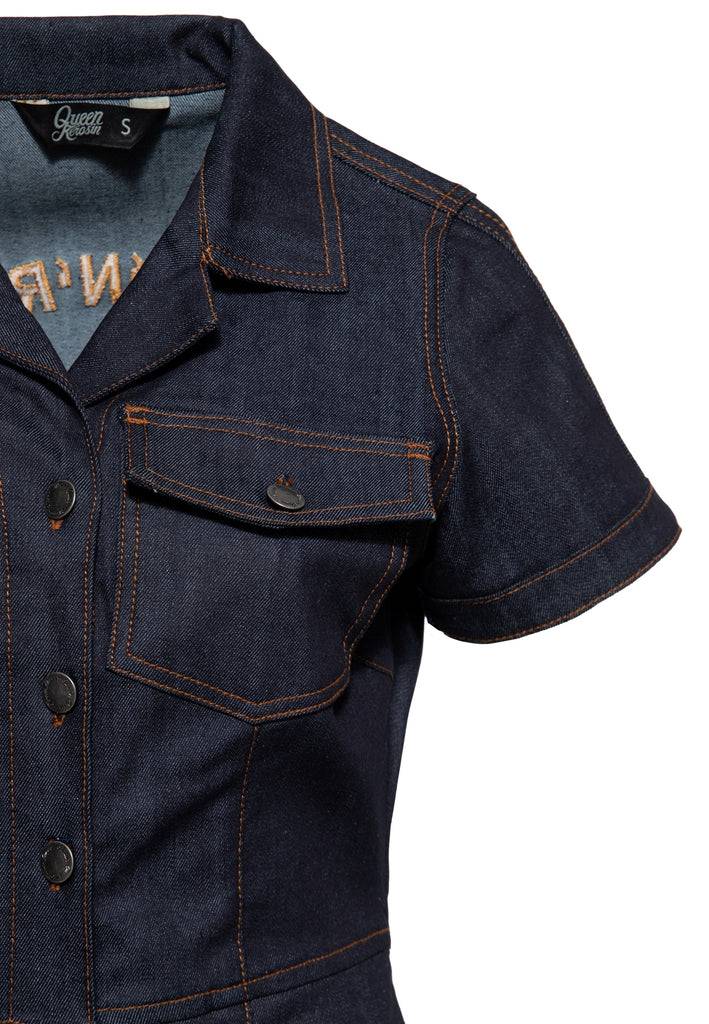 Queen Kerosin Denim Etuikleid «Rock'N'Roll Rebel Queens»