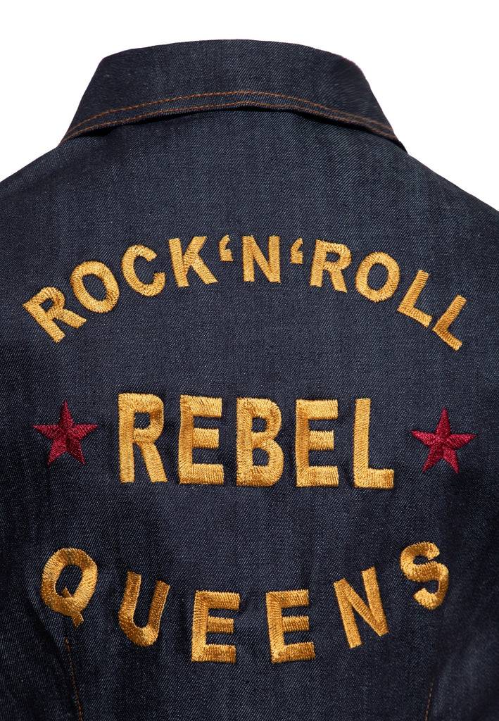 Queen Kerosin Denim Etuikleid «Rock'N'Roll Rebel Queens»