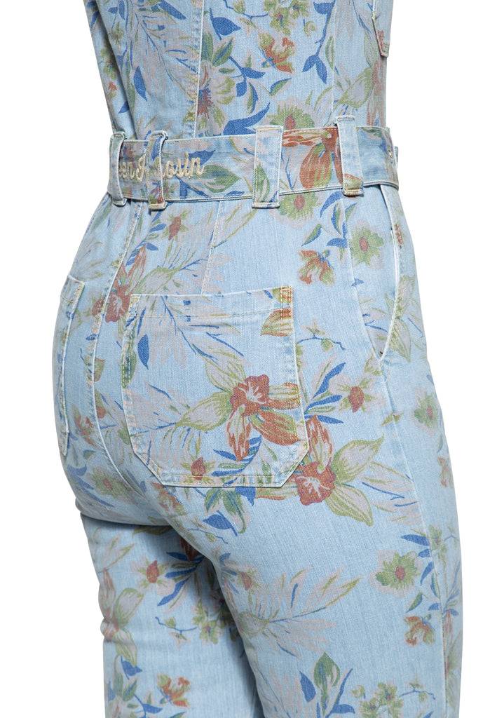 Queen Kerosin Denim Overall Mit Allover-Print «Hawaii»