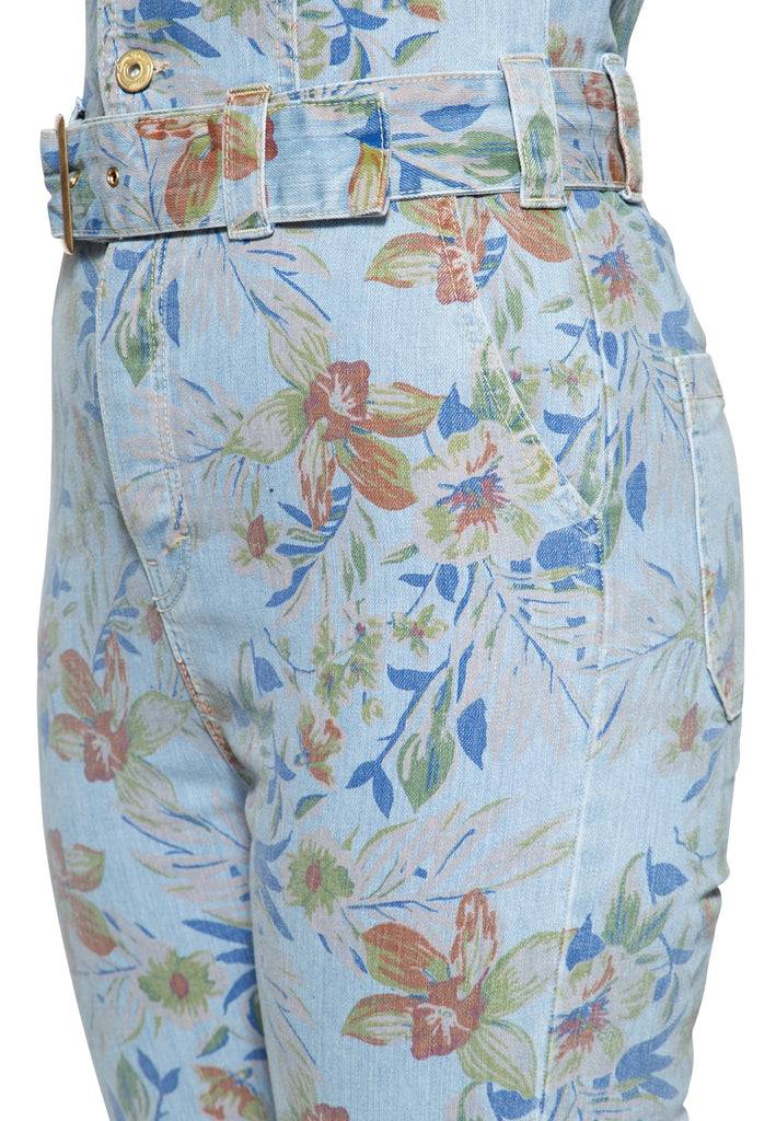 Queen Kerosin Denim Overall Mit Allover-Print «Hawaii»