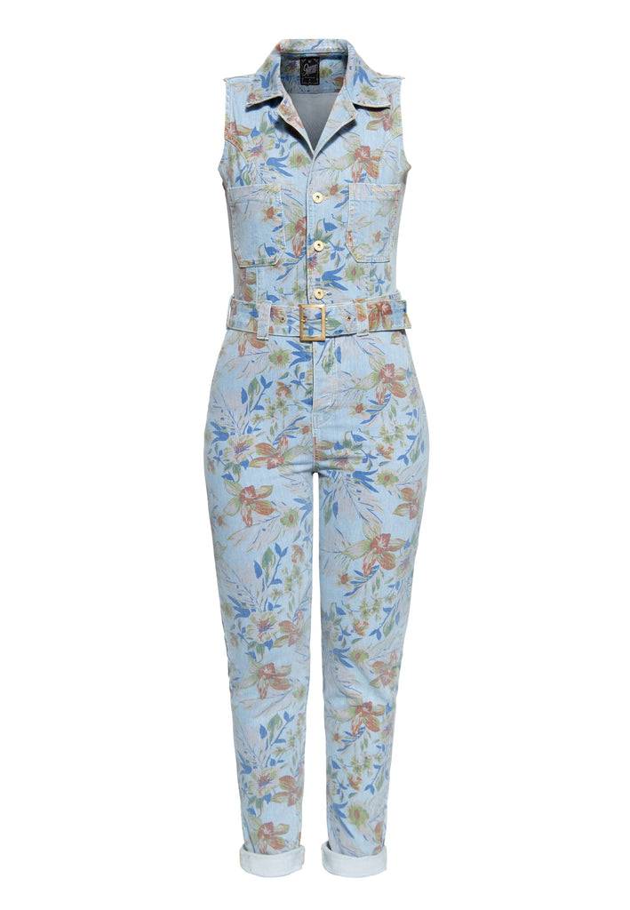 Queen Kerosin Denim Overall mit Allover-Print «Hawaii»