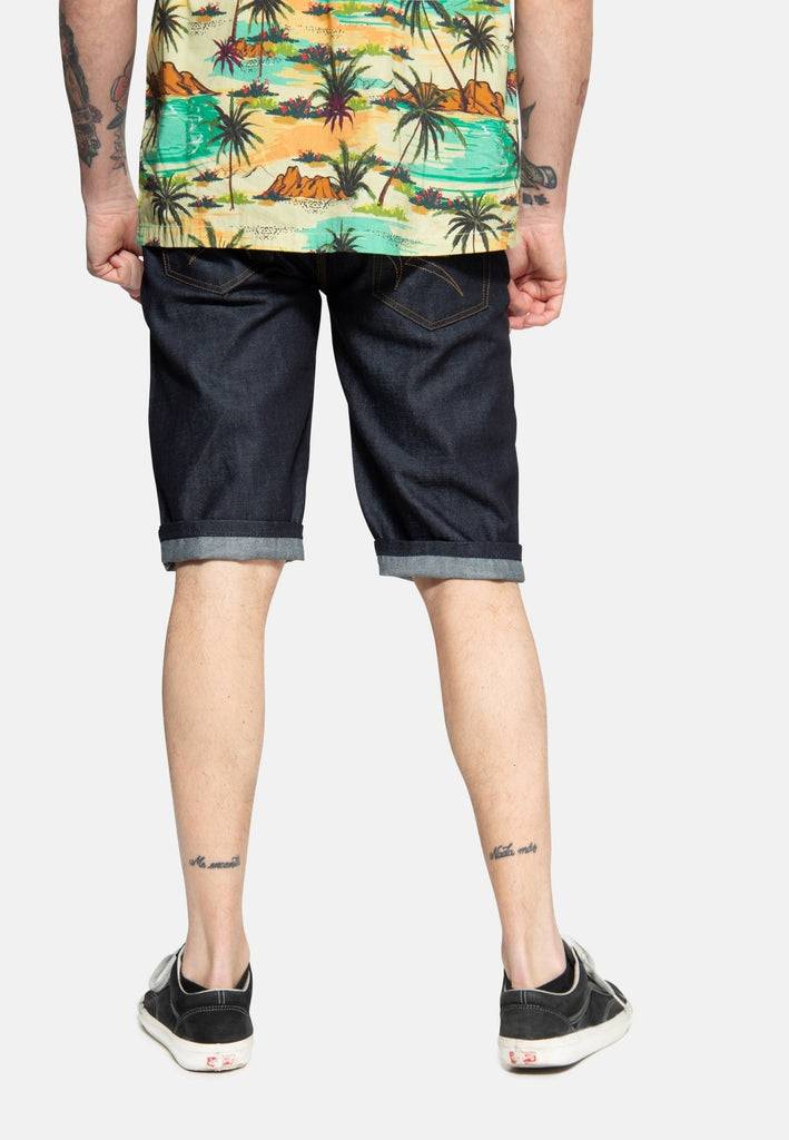 Queen Kerosin Denim Shorts Mit Pintstripe Stitching «50s Workwear»