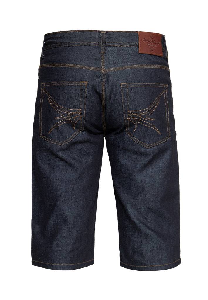 Queen Kerosin Denim Shorts mit Pintstripe Stitching «50s Workwear»