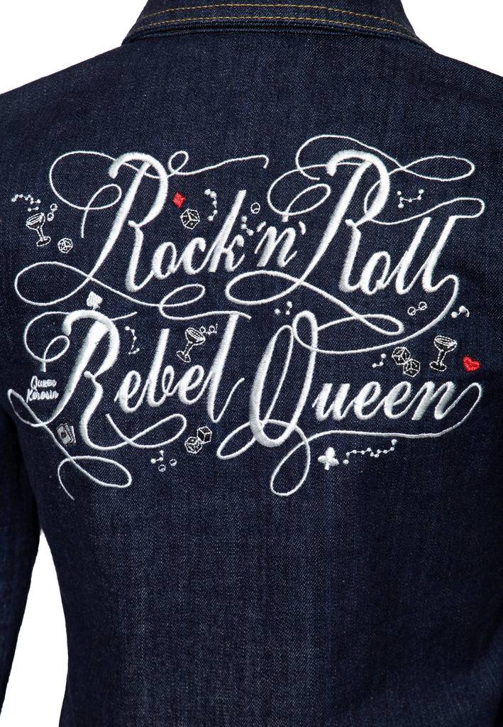 Queen Kerosin Denim Workwear Jacke «Rock'n'Roll Rebel Queen»