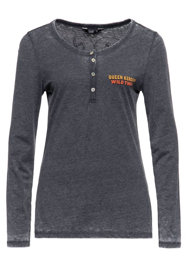 Queen Kerosin Enzym Wash Langarmshirt «Rock Your Life»