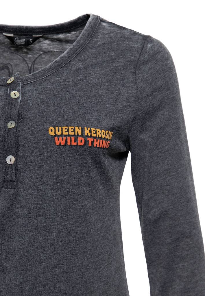 Queen Kerosin Enzym Wash Langarmshirt «Rock Your Life»