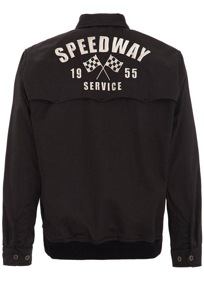 Queen Kerosin Gabardine Jacke Mit Großem Rückenstick «Speedway»