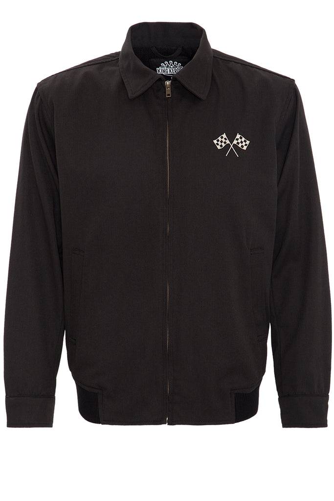 Queen Kerosin Gabardine Jacke mit großem Rückenstick «Speedway»